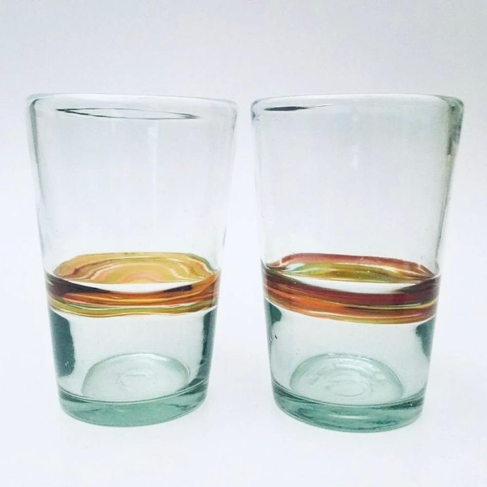 6 Crate & Barrel Granada Hand Blown Glasses